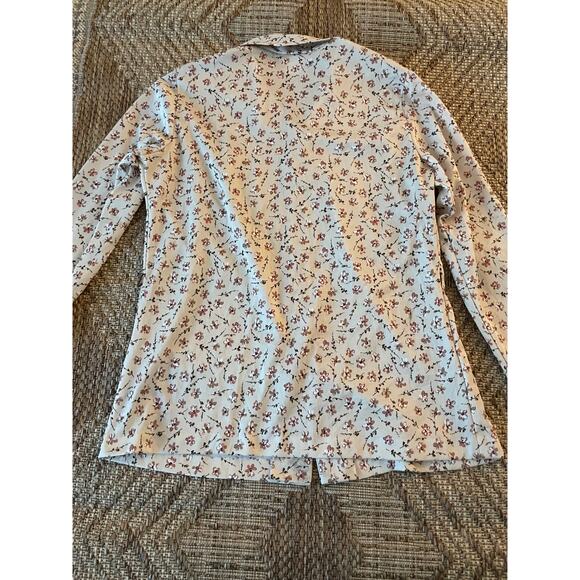 vintage Sears brown flowers long sleeve button up Blouse 70s retro size 18 - Picture 7 of 9